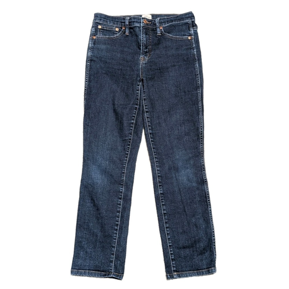 J. Crew Women's 8"‎ Mid Rise Jeans 29T Tall Stretch Skinny Medium Wash